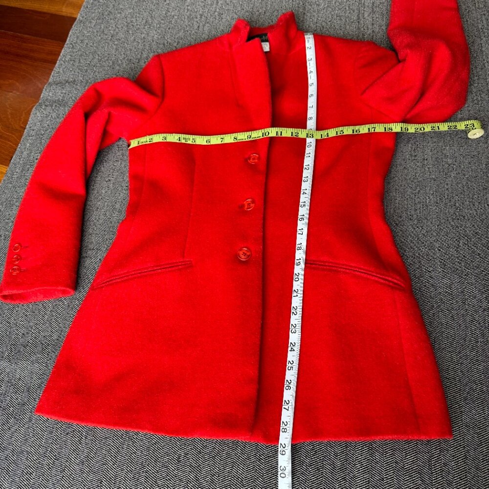 Wool Alpaca Blend Blazer Harvé Benard Red Jacket - Picture 13 of 17